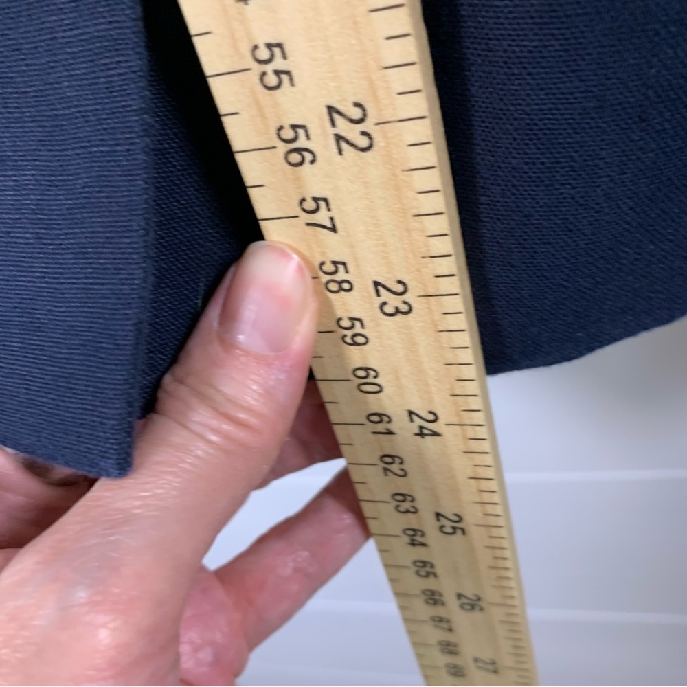 J. Crew Linen Blazer Women Sz 2 Navy‎ Blue Structured Work Capsule Wardrobe - Picture 12 of 13